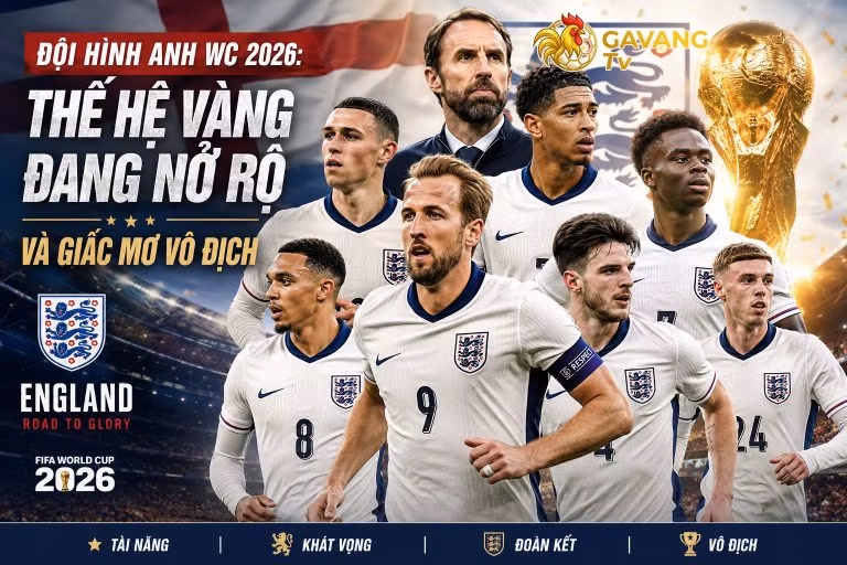 Đội hình Anh WC 2026 lúc này đang mang dáng dấp của một “thế hệ vàng” thực sự