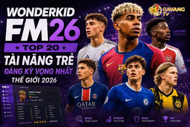 Wonderkid FM26: Top 20 tài năng trẻ đáng kỳ vọng nhất thế giới 2026