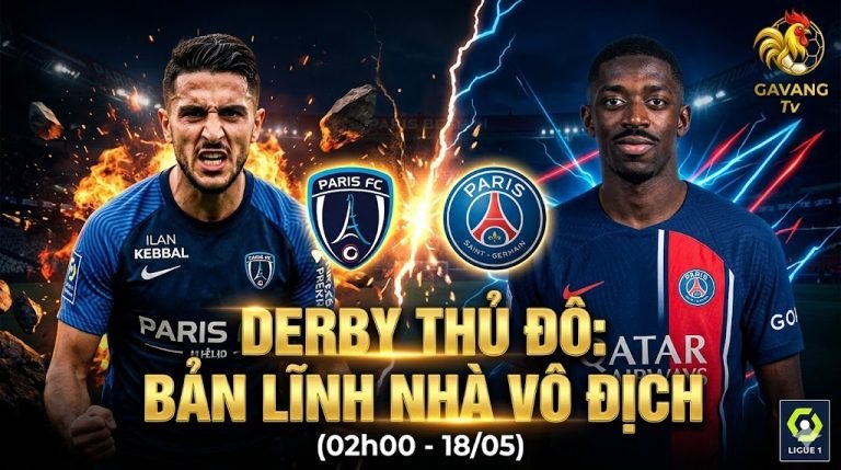 Nhận định trận derby thủ đô Paris FC vs PSG vòng 34 Ligue 1, theo dõi trực tiếp bóng đá tốc độ cao tại Gavang TV.