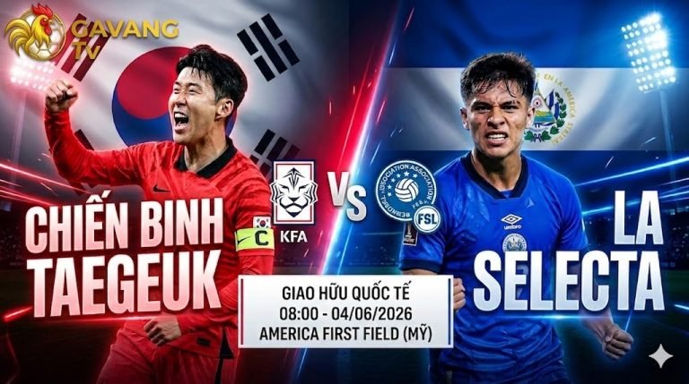 Poster đồ họa trận giao hữu Hàn Quốc vs El Salvador với hình ảnh Son Heung-min và Nathan Ordaz.