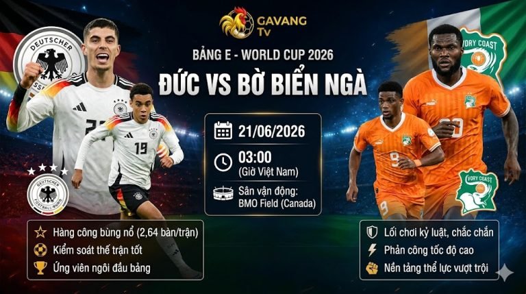 Nhận định bóng đá trận Đức vs Bờ Biển Ngà tại bảng E World Cup 2026, cập nhật chi tiết trên Gavang TV.