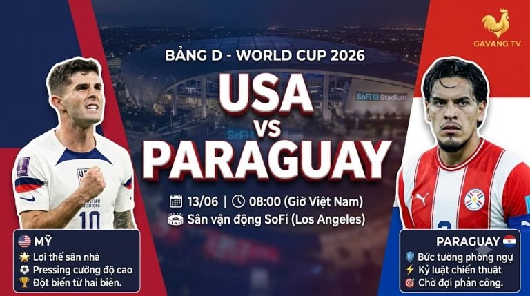 Nhận định bóng đá trận Mỹ vs Paraguay tại bảng D World Cup 2026.
