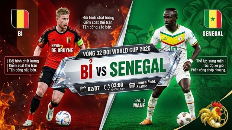 Nhận định bóng đá Bỉ vs Senegal vòng 32 đội World Cup 2026 lúc 3h00 ngày 2/7, trực tiếp trên Gavang TV.